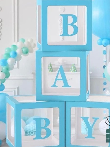 صندوق بيبي كرتون زينة حفلات 4 قطع