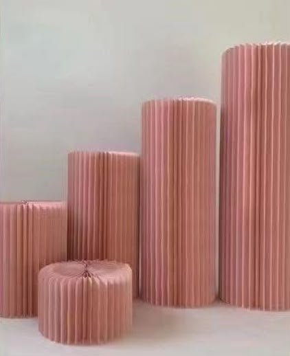 ستاند كرتون يفتح دائري لون زهري طقم 3 قطع ( 60 سم + 80 سم + 100 سم )