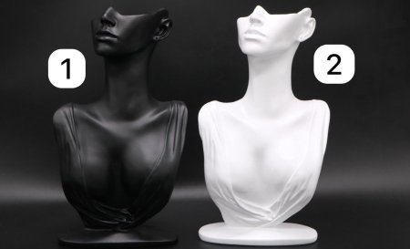 ستاند عرض مجوهرات  رقبة جبصين كبير مع قاعدة (ارتفاع 31سم - عرض 18سم )