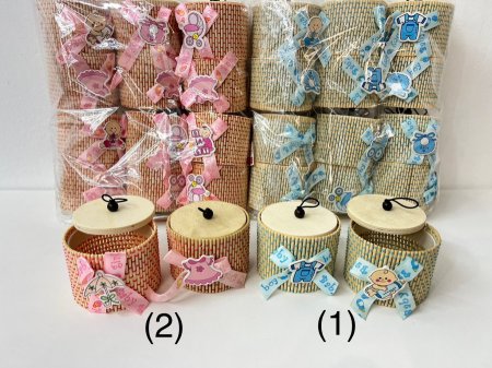 توزيعات بيبي خيزران خشب ( عرض 8*8 سم - ارتفاع 6 سم  )